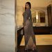 Women's fashion sexy gauze nightclub hot drill long-sleeved dress_ecoleips.com