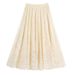 High Waist Lace Mesh Midi Skirt Women's Casual Mid Length Slimming Fairy Like Spring Summer Style Versatile_ecoleips.com