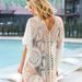Lace Embroidered Bikini Top & Beach Skirt Set - Holiday Vacation Blouse With Matching Bottoms_ecoleips.com