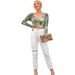 Voya Women's Fashion Tie Dye Long Sleeved Cardigan T-shirt Casual Versatile Slim Fit V-neck Women's T-shirt_ecoleips.com