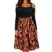 "Spring Floral One Shoulder Dress For Women - Slim Fit A-Line Off Shoulder Long Sleeve Dress, Elegant & Romantic, S/M/L/XL_ecoleips.com