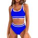 Women's Clothing Sexy Solid Color Bikini Set - High Waist & Push Up Top | Adjustable Ties & Quick Dry Fabric (S-XL) | Swimwear For Women_ecoleips.com