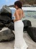 Tossy Spring Fashion Patchwork Long Dress For Women Lace-Up Backless High Waist Solid Holiday Beach Dress Ladies Maxi Dress 2025_ecoleips.com