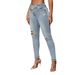 High Waist Stretch Ripped Skinny Jeans For Women - Distressed Denim Pants With Comfort Fit, Street Style Fashion (S-XXL, Light Blue/Deep Blue/Black)_ecoleips.com