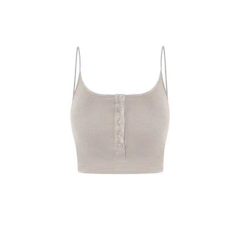 Women's Clothing Badblood short camisole single breasted women's slim navel baring sexy sleeveless inner wear hot girl top trend_ecoleips.com