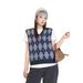 Siyuan Clearance Returns No Exchanges Navy Blue Sleeveless Diamond Knit Vest Plaid Gilet Top 1024_ecoleips.com