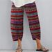Suitable For All Seasons Spring Summer Women's Multi-color Print Fashion Loose Pocket Cotton Linen Casual Pants For Women_ecoleips.com