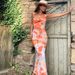 Women's Summer Fashion Print Tie Dye Long Dress Backless Lace Up Design Style New_ecoleips.com
