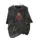 100% Cotton Sweet Fresh Print Outerwear Youthful Loose Slimming Personality Casual Comfortable Round Neck Short Sleeve_ecoleips.com