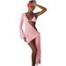 Women's Sexy Solid Color Bikini Three Piece Swimsuit European American Style Mesh Cover up 2025 New Export Design_ecoleips.com