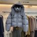 girl 920 Hooded Stand Collar Down Cotton Jacket For Women, New Autumn Winter Short Korean Style Thickened Casual Design Coat_ecoleips.com