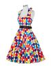 Summer Casual Dress Women Polka Dot Retro Swing Gown Pin Up Robe Vintage 60s 50s Rockabilly Sundress_ecoleips.com