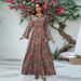 Verve AB442 Muslim Abaya Printed Rhinestone Dress Ultra Soft Fabric Loungewear Dubai Jalabiya_ecoleips.com