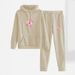 Women's Retro Style Acacia Floral Print Pullover Hoodie And Loose Fitting Sweatpants Casual Suit_ecoleips.com