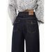 Retro Dark Blue Wide-leg Jeans For Women, 2024 Autumn High-waisted Loose Slimming Vintage Casual Drapey Floor-length_ecoleips.com