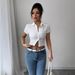 European And American Cross-border White Short-sleeve Women's Shirt, Short Style, 2026 Summer New Model, Slim Fit,_ecoleips.com
