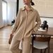 Cross-Border Turn-Down Collar Long Sleeve Knitted European And American 2025 Autumn Winter New Style Elegant Loose_ecoleips.com