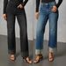 Women's Clothing Fashionable Casual Straight Leg Jeans Rhinestone Washed_ecoleips.com