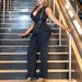 K Women's Suit Collar Sexy Fashion Chain Casual Wide Leg Jumpsuit_ecoleips.com