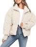 Women's Clothing Cotton Padded Jacket Loose Fit Short Puffer Jacket Warm Winter Coat Casual Slimming Quilted Down Alternative Coat With Stand Collar_ecoleips.com