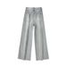 Women's Gray Wide-leg Jeans, 2026 Spring New Style, High-waisted, Casual, Loose, Drapey, Straight-leg, Elegant For_ecoleips.com