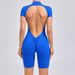 Women's Backless Yoga Jumpsuit Dance Fitness Sports Tight Short Sleeve Zipper European American Style 80-150 Size_ecoleips.com