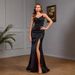 Spring And Summer New Women's Sleeveless Slit Slim Evening Dress Banquet Sexy Long Dress_ecoleips.com