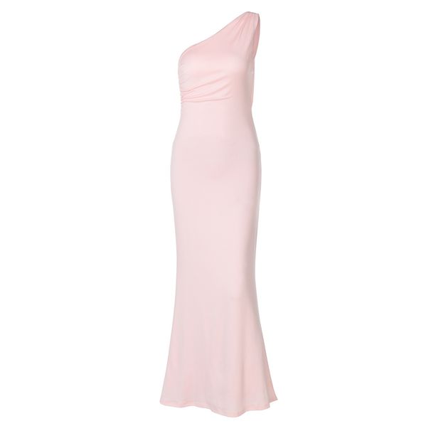 ng2510292 New European And American Women's Fashion Sexy One-shoulder Back-tie French-style Long , Slim-fit Fishtail Seaside_ecoleips.com