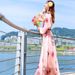 2023 Chiffon Long Sleeve Summer European And American Foreign Trade Women's Beach Vacation Dress_ecoleips.com