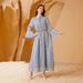 Modest Abaya Dress Women's Elegant Long Dress With Middle East Cross-Over Embroidery Bell Sleeves Pullover Style For Dubai Fashion_ecoleips.com