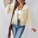 Women's Fringe-Trimmed Suede Duster Coat – Boho Chic Long Sleeve Open Front Jacket (Spring & Autumn Staple)_ecoleips.com