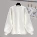 Autumn/Winter Women's Fleece Lined Thickened round Neck Sweatshirt Pure Cotton Oversized Trendy Top_ecoleips.com