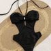New 2025 Women's One Piece Swimsuit Solid Color Sexy And Stylish Beachwear for Ladies_ecoleips.com