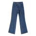 K Niche Design Asymmetrical Waistband Fly Multi-Line Cut Seam Structure Denim Pants_ecoleips.com