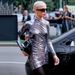 Sexy Pleated Leather Bodycon Mini Dress V‑Neck Long Sleeve Tight Hot Girl Party Dress_ecoleips.com