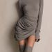 Women's Semi-High Neck Bodycon Dress - Slim Fit Cross-Waist Knit Dress For Fall & Winter Layering, Stretchy & Stylish (S-XXXL, 6 Colors)_ecoleips.com