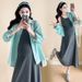 Autumn New Korean Fashion Shirt + Loose Dress Two-Piece Set For Pregnant Women_ecoleips.com