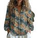 New 2025 Export Women's Shirt Top With 3D Print, Delicate Linen Fabric_ecoleips.com
