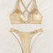 Women's Sexy Fashion Solid Color Back Crisscross Strap Bikini Set European American Style Swimwear Polyester Nylon Regular Fit_ecoleips.com