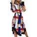 European And American Women's Clothing New Temperament Printed Strappy Shirt Mid Length_ecoleips.com