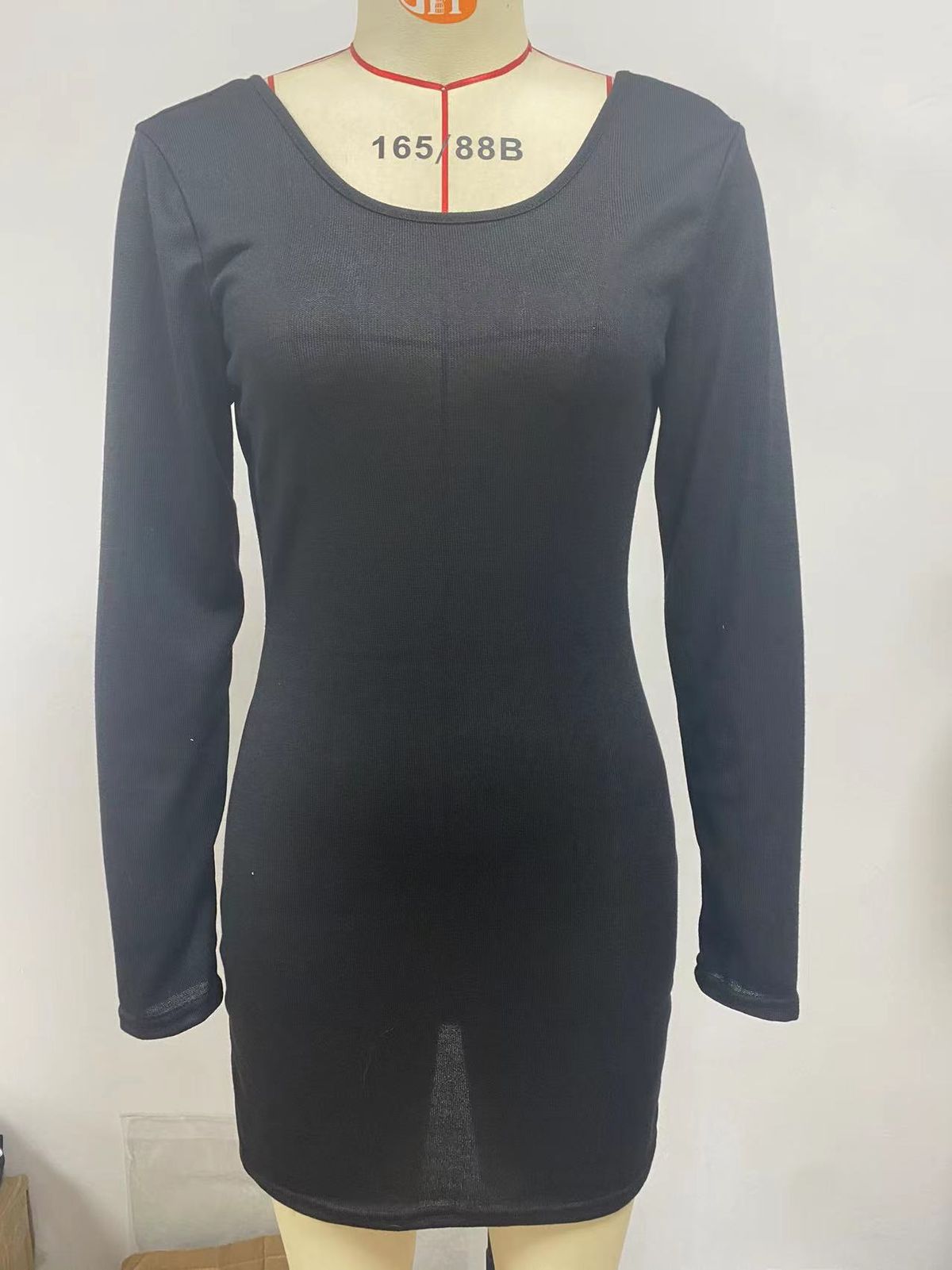 Women's Clothing Pure Color See Through Sexy Backless Temperament Dress_ecoleips.com