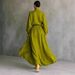 Women's Cotton Linen Pant Set High Neck Long Sleeve Top With Pleated Pocket Long Skirt Versatile Autumn Winter Casual Fashion_ecoleips.com