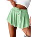 2025s Spring Summer New Solid Color Casual Pants Simple Style High Waist Skirt Shorts Women_ecoleips.com