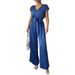 Women's Clothing Simple Fashion Style Deep V High End Wide Leg Jumpsuit Women's Clothing Spring And Summer_ecoleips.com