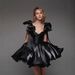 Women's Bow Designed Halter Top Short Dress For Birthday Parties Elegant Evening Gown Party Wear_ecoleips.com