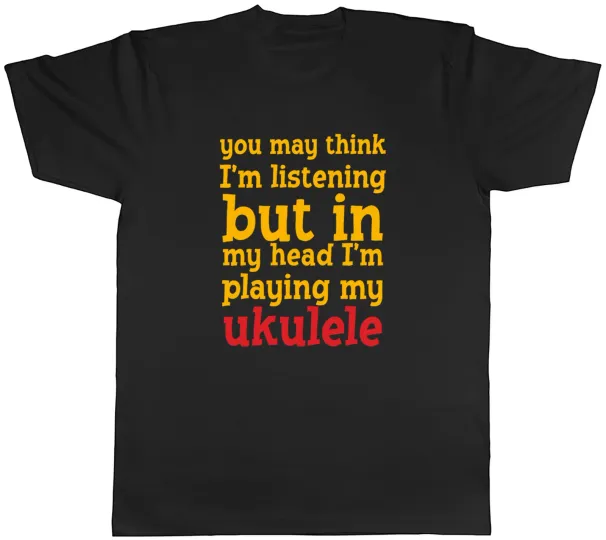 Women's T-Shirts Ukulele Joke Funny Mens T-Shirt String Instrument Uke Guitar Tee Gift_ecoleips.com