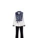 Women's Clothing New Large Size Fat Girl Fashion Street Design Two Piece Shirt Top Splicing Denim_ecoleips.com