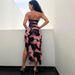 Women's Floral Print Strapless Dress High Slit Backless Slim Waist Pure Sexy European American Style New 2025_ecoleips.com