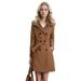 "Chic Double-Breasted Wool Coat For Women – Slim-Fit Long Trench Coat With Stand Collar, Warm & Stylish (Black/Coffee, Asian & EU Sizing)"_ecoleips.com