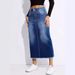 Women's Clothing Hip Skirt New Spot Women's Clothing Raw Edge Split Jeans Women_ecoleips.com
